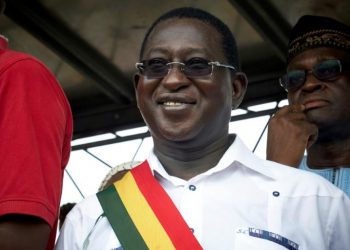Le principal opposant malien Soumaïla Cissé, lors d'une manifestation à Bamako, le 18 août 2018 afp.com - Michele CATTANI