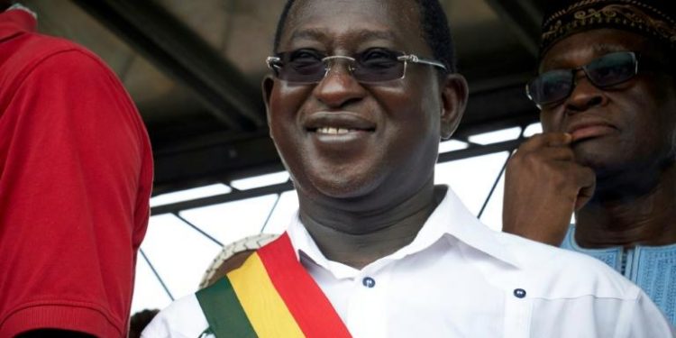 Le principal opposant malien Soumaïla Cissé, lors d'une manifestation à Bamako, le 18 août 2018 afp.com - Michele CATTANI