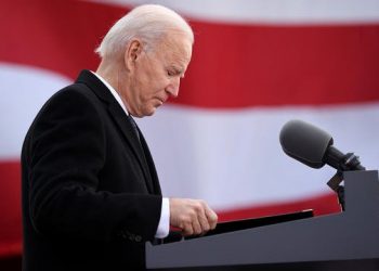 L'émotion de Joe Biden avant son départ pour Washington [CHIP SOMODEVILLA / GETTY IMAGES NORTH AMERICA / Getty Images via AFP]
