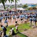 Les élèves du lycée Technique National Omar Bongo(LNTOB) dans la rue