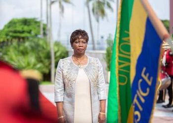 Ngaeto Zam Edith Félicie Noëlle épouse Ondoua, l’ambassadeur du Cameroun au Gabon au Palais présidentiel gabonais