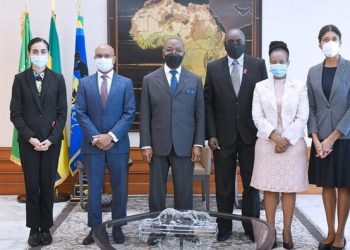 La délégation du Commonwealth conduisant la mission d'évaluation de l'entrée du Gabon au sein de cette organisation