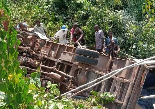 L'accident ayant fait 6 morts et des personnes blessées entre Lastourville et Mounana, entre les villages Lipaka et Tsiti