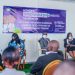 De la gauche vers la droite, Mme Virginie Mounanga, la Coordinatrice de la cellule Genre et handicap / ambassadrice régionale WEDO, Eugenia Onyekwelu, Directrice générale de UBA Gabon, le ministre des PME-PMI, Hugues Mbadinga Madiya, la ministre des Droits des femmes, Prisca Koho Nlend, table-ronde à la célébration de la journée des femmes entrepreneures