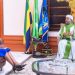 Ali Bongo reçoit le Premier Rose Christiane Ossouka Raponda pour son premier voyage post Covid-19