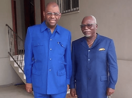 Les présidents Alexandre Barro Chambrier et Guy Nzouba Ndama au siège du parti Les Démocrates pour parler élections