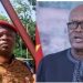 Le nouvel homme fort du Burkina Faso Paul-Henri Sandaogo Damiba, à gauche, et le président évincé Roch Marc Christian Kaboré à droite