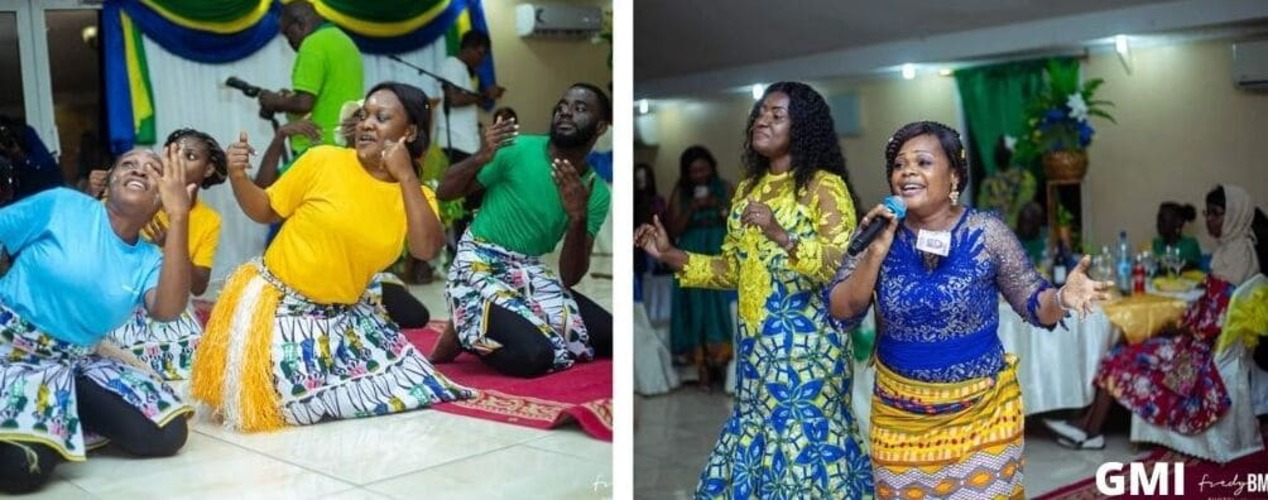 Prestation de l'artiste gospel Ismaëlle Abara Bara lors de la 9ème édition du dîner de gala du 7MP