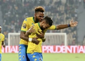 Aaron Boupendza et Jim Allevinah, les buteurs du Gabon lors de la rencontre honorable contre le Maroc