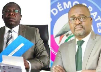 Jean Norbert Diramba à gauche et Jean Pierre Doukaga Kassa, les anciens cadres du parti Les Démocrates, nouveaux ministres démissionnent de leur parti