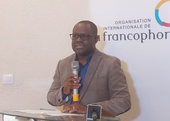Le représentant par intérim du REPAC-OIF lors de son allocution pendant la célébration de la Journée récréative francophone