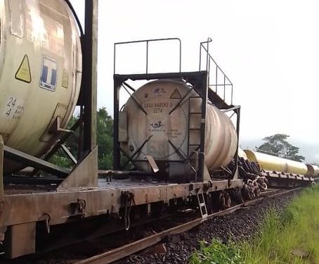 Setrag annonce le déraillement d'incident de train sur la voie ferrée
