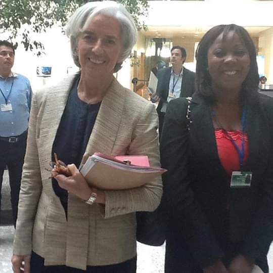 Justine Judith Lekogo et Christine Lagarde, ancien Président du FMI et actuelle Président  de la Banque centrale européenne 