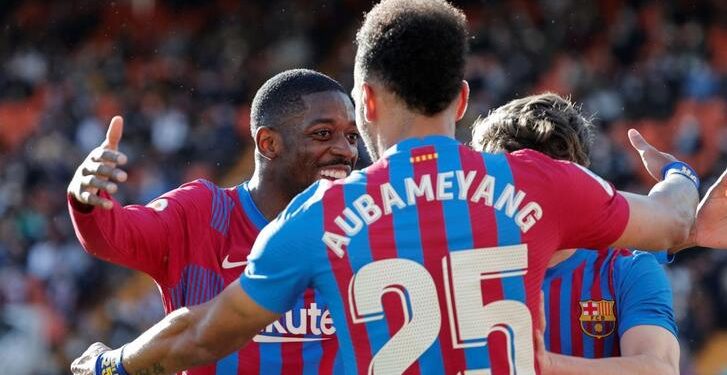 Le message fort d'Aubameyang buteur face à Levante à Ousmane Dembélé