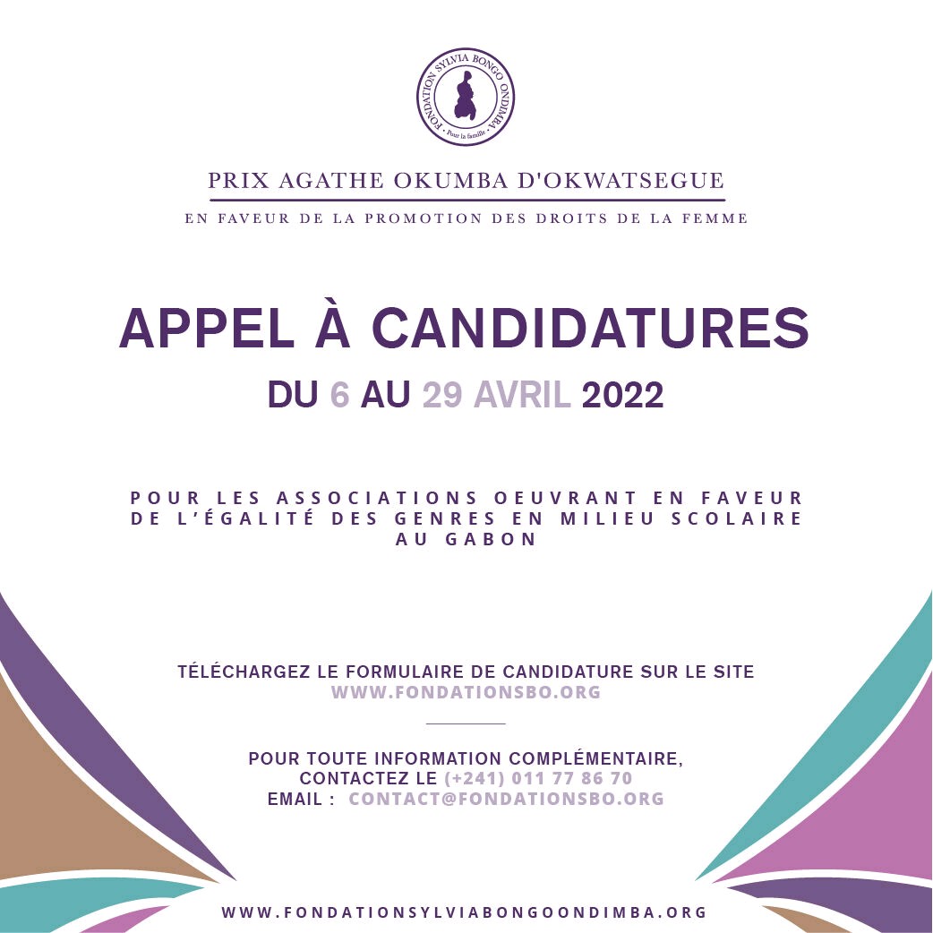 Affiche de l'appel à candidatures du Prix Agathe Okumba d’Okwatsegue 3e édition 