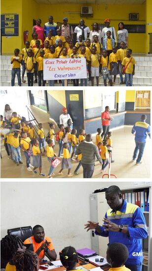 Quelques séquences de l'excursion des élèves de l'école les vainqueurs à la gare d'Owendo