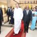 Le Vice-président d'Inde, Muppavaru Venkaiah Naidu lors de son arrivée en audience à l'Assemblée nationale du Gabon avec Faustin Boukoubi