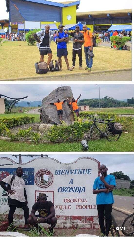 Les quatre cyclistes membres de l'association Gabon Découverte sponsorisés par la Setrag en images