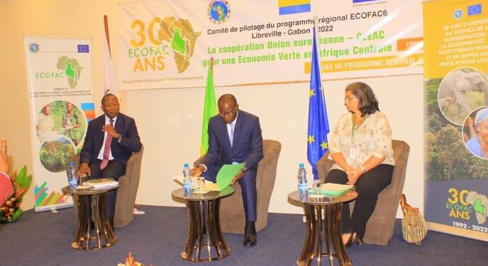 Le ministre Michel Stéphane Bonda lors de l'ouverture de l'atelier sur l'évaluation et le bilan ECOFAC 6 animés par les expertes