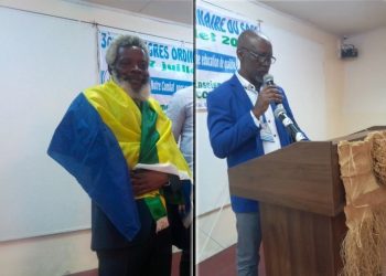 Le président sortant à gauche Simon Ndong Edzo et Jules Bibang à droite tous pour la rédemption de l'école gabonaise dans l'inefficacité pour l'emploi