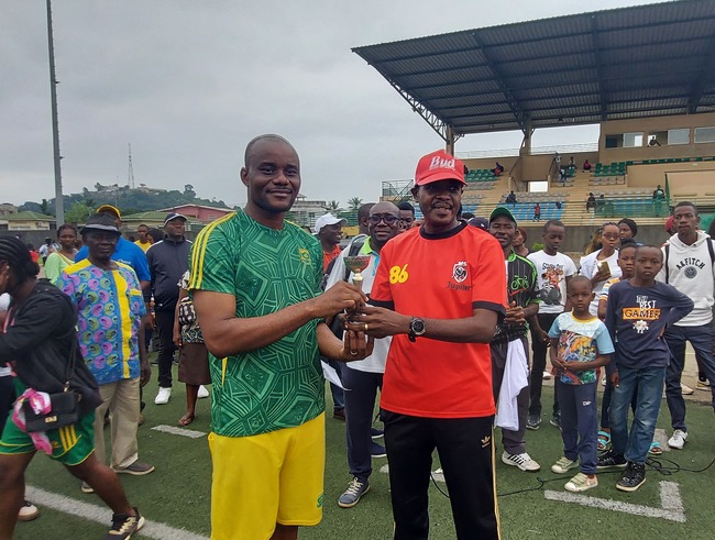 Pambo Thibault Bertrand, le meilleur buteur de la compétition de football de l'Alliance Chrétienne Avéa 2