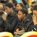 Les enfants Omar Bongo visés par l'enquête des biens mal acquis, de gauche à droite, Ali Bongo, Omar Denis, Yacine Queenie et Pascaline le 15 juin 2009 à Libreville