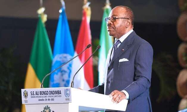 Le président Ali Bongo Ondimba lors de son allocution à l'ouverture de la semaine africaine sur le climat