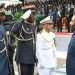 Le président Ali Bongo lors de son arrivée à la parade militaire de la fête d'indépendance AN 62