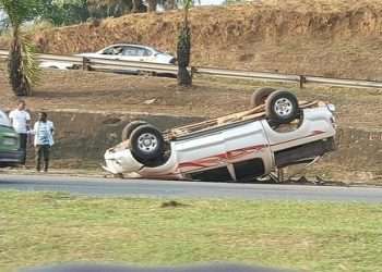 Accident cet après-midi à l'échangeur du rond-point de la Démocratie