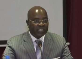 Le ministre du Commerce et des PME, Yves Fernand Manfoumbi à l'ouverture de l'atelier Union douanière CEEAC et libre-échange à Libreville