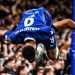 Aubameyang célébrant le 2e but de Chelsea contre l'AC Milan