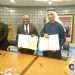 Ahmed Bin Jarwan Président du Conseil mondial pour la Tolérance, à droite, et Faustin Boukoubi, le président de l'Assemblée nationale, à gauche