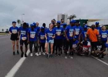 Les sportifs de l'ANAG lors du Marathon du Gabon