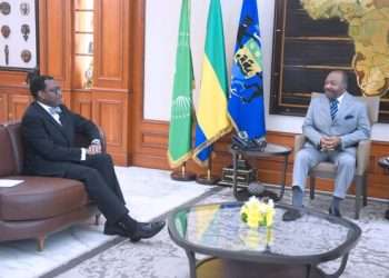 Ali Bongo Ondimba et le président de la BAD, Akinwumi Adesina