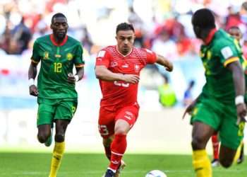 La Suisse en rouge a battu le Cameroun lors de leur premier match de la coupe du monde Qatar 2022