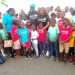 Les enfants venus à la Baie des Rois pour la journée mondiale de l'enfance organisée par l'UNICEF