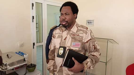 Le vice-président de la Conacce Chaplains, le Capitaine Max Alexandre Ngoua lors de son mot de circonstance