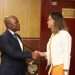 Le président Faustin Boukoubi et Rosario Bento Pais, chef de la délégation de l’UE au Gabon