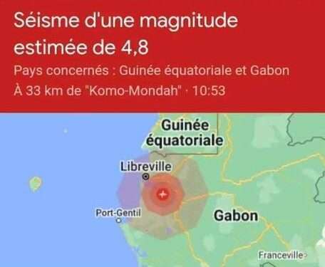 Léger tremblement de terre à Libreville et à Lambaréné