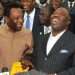 Le président Ali Bongo à droite et le Roi Pelé en 2012 au Gabon