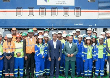 Ali Bongo et Faure Gnassingbé à l'inauguration des 4 ateliers d'xploitation ferroviaire d'OMP