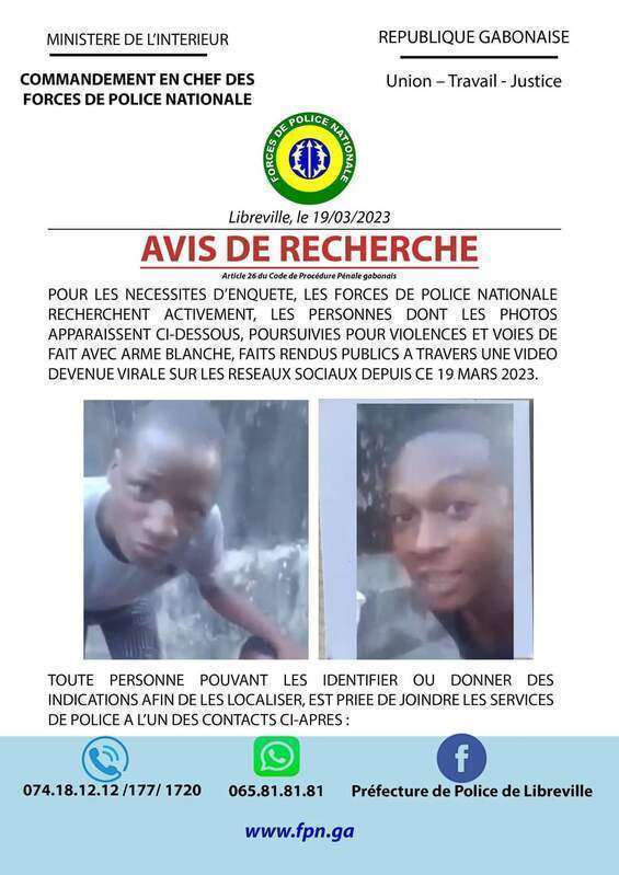 L'avis de recherche de la Police contre les 4 délinquants 