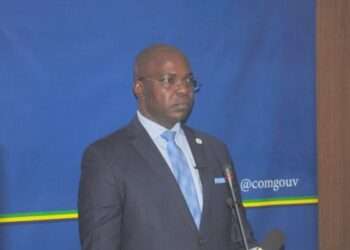 Le ministre, Porte-parole du gouvernement, Yves Fernand Manfoumbi parlant du rôle des trois bassins forestiers mondiaux au One forest summit