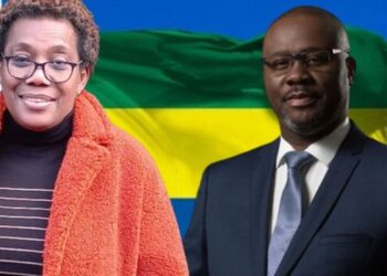 Le président Jocktane et sa compatriote Mme Colette Rebouka, résistante gabonaise de France, tous opposants