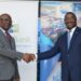 Abakal Mahamat de BGFI et Patrice Barthélémy Melom (à droite) au Port autonome de Kribi