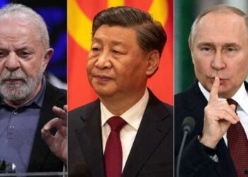 Les présidents du Brésil, Chine et Russie, Lula, Jinping et Pourine