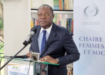 Ministre Patrick Mouguiama Daouda lors du lancement de l'Icesco femmes filles société