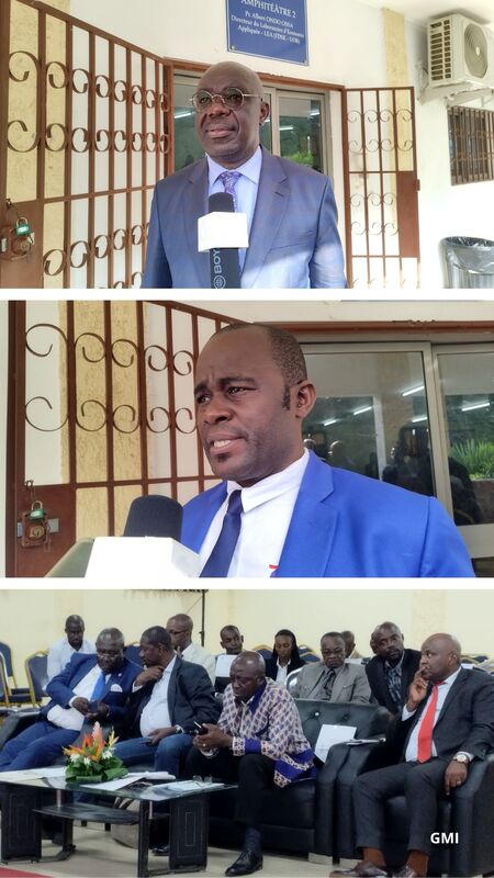 Pr Franck Idiata de EM-Gabon, Thierry Mebale Ekouaghe du CPPPL, le DG de Radio Gabon et d'autres personnalités 