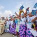 Le président Ali Bongo Ondimba lors de son arrivée à Lambaréné