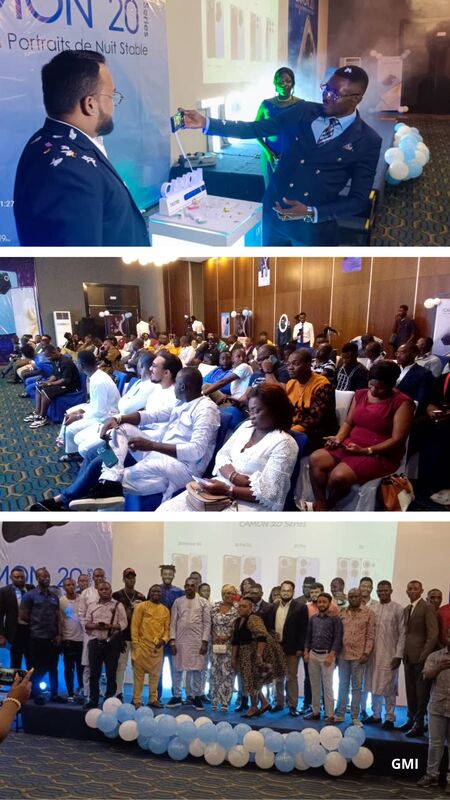 Jesse Ngam, Brand Manager Tecno Mobile Gabon, le public et la photo de famille 